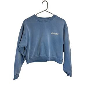 MadHappy Campus Essentials Cropped Blue Crewneck Small